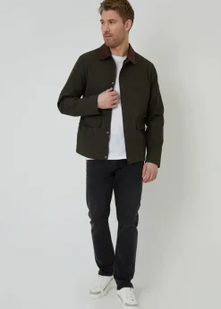 Threadbare Khaki Showerproof Collared Lightweight Jacket