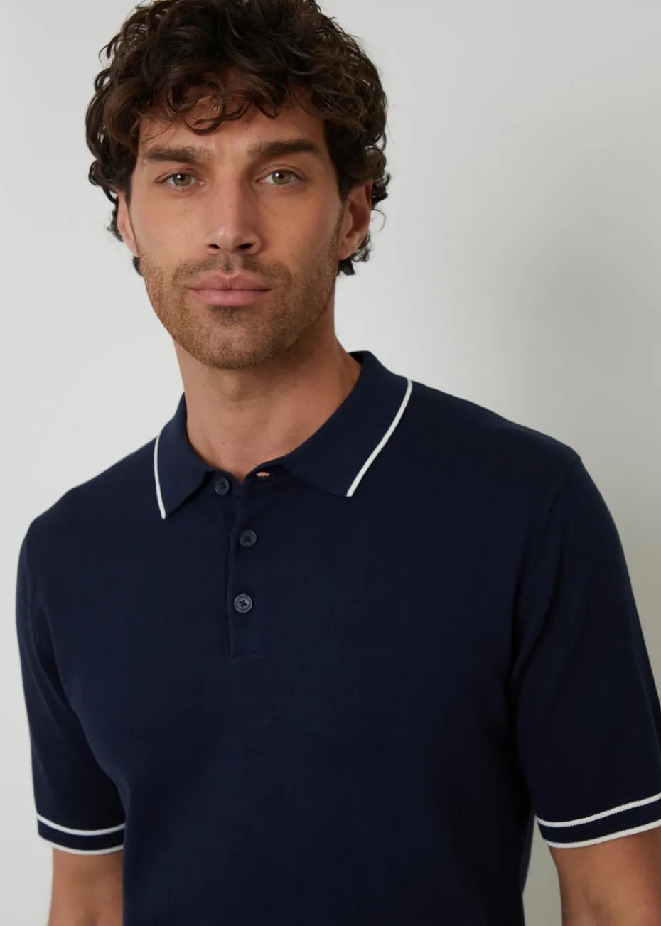 Threadbare Knitted Short Sleeve Polo Shirt