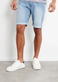 Threadbare Light Blue Edmonton Turn Up Denim Shorts