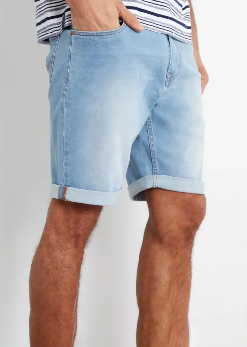 Threadbare Light Blue Edmonton Turn Up Denim Shorts
