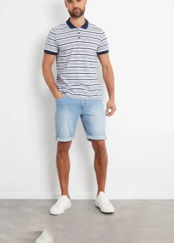 Threadbare Light Blue Edmonton Turn Up Denim Shorts