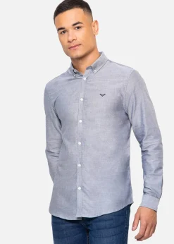 Threadbare Light Blue Oxford Cotton Slim Fit Long Sleeve Shirt