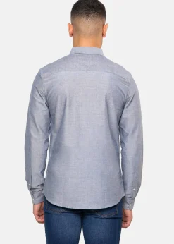 Threadbare Light Blue Oxford Cotton Slim Fit Long Sleeve Shirt