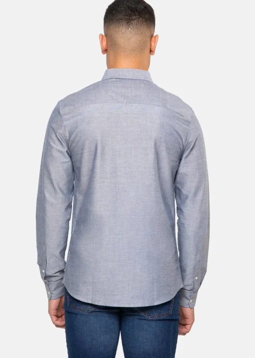 Threadbare Light Blue Oxford Cotton Slim Fit Long Sleeve Shirt