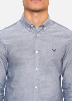 Threadbare Light Blue Oxford Cotton Slim Fit Long Sleeve Shirt