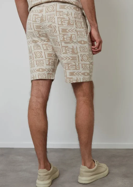 Threadbare Natural Patterned Textured Pull On Shorts