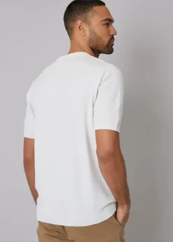 Threadbare Natural Textured Front Knitted T-Shirt