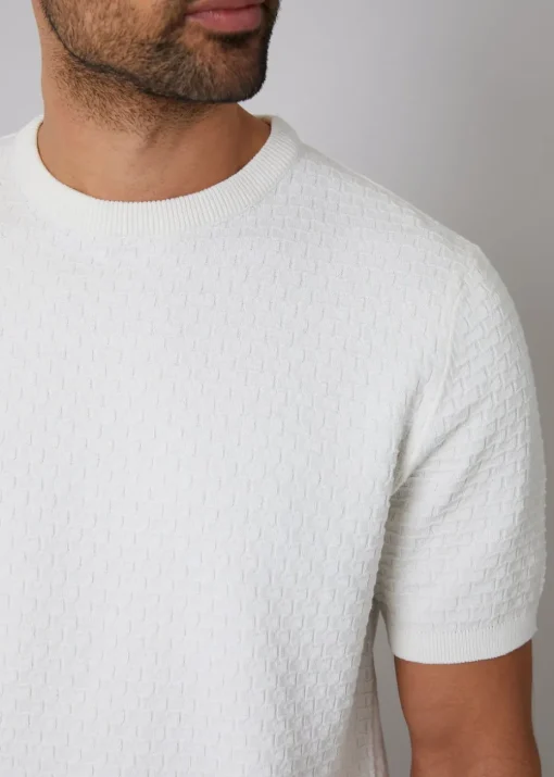 Threadbare Natural Textured Front Knitted T-Shirt