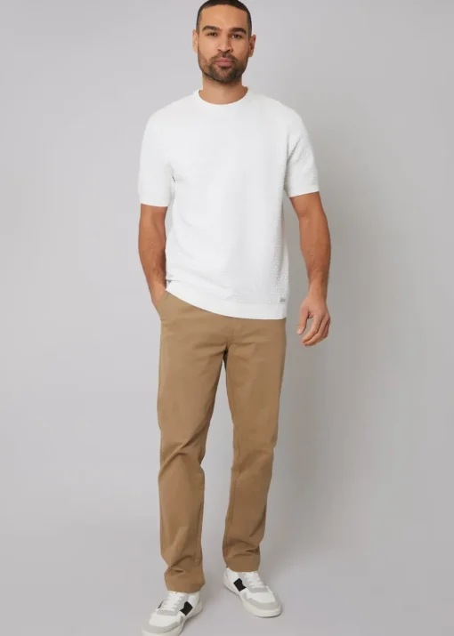 Threadbare Natural Textured Front Knitted T-Shirt