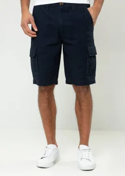 Threadbare Navy Bute Cotton Cargo Shorts
