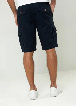 Threadbare Navy Bute Cotton Cargo Shorts
