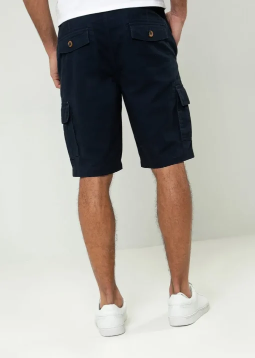 Threadbare Navy Bute Cotton Cargo Shorts