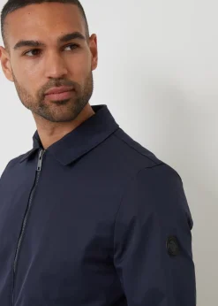 Threadbare Navy Collared Lightweight Showerproof Zip Through Jacket
