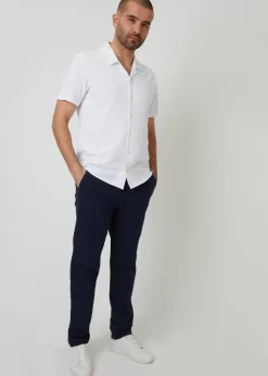 Threadbare Navy Cotton Elasticated Waist Chino Trousers