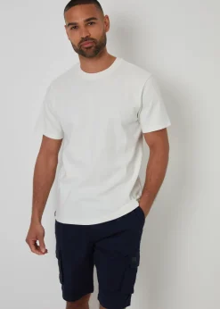 Threadbare Navy Cotton Jogger Style Cargo Shorts With Stretch