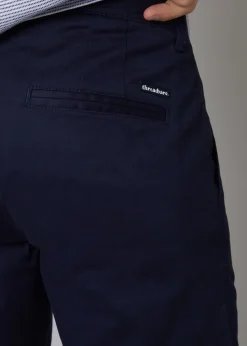 Threadbare Navy Cotton Regular Fit Chino Trousers with Stretch
