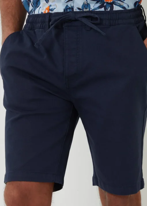 Threadbare Navy Elasticated Waist Stretch Chino Shorts