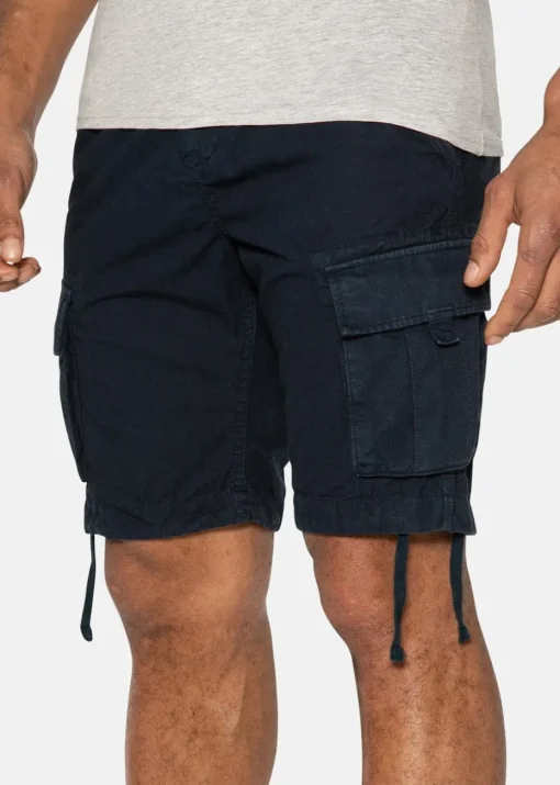 Threadbare Navy Manchester Cotton Cargo Shorts