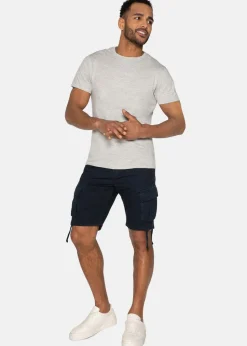 Threadbare Navy Manchester Cotton Cargo Shorts