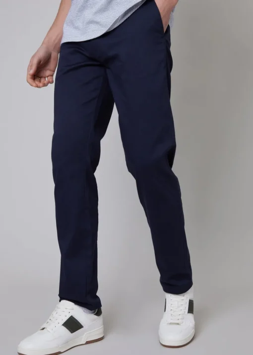 Threadbare Navy 2-Pack Regular Fit Cotton Chino Trousers With Stretch