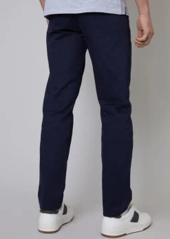 Threadbare Navy 2-Pack Regular Fit Cotton Chino Trousers With Stretch