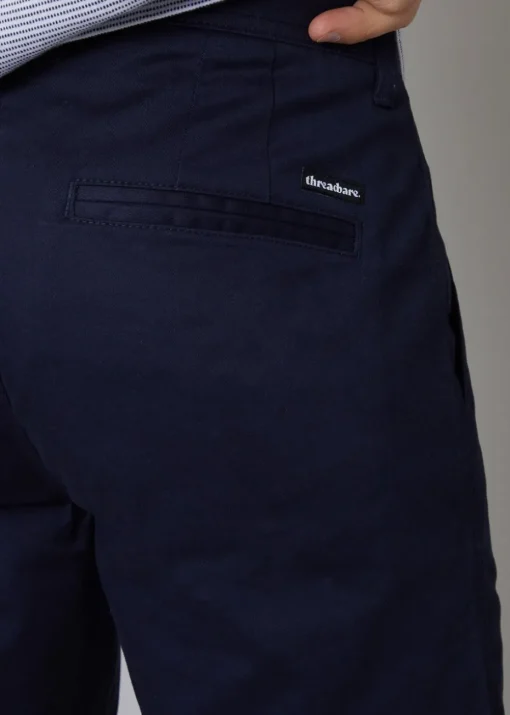 Threadbare Navy 2-Pack Regular Fit Cotton Chino Trousers With Stretch