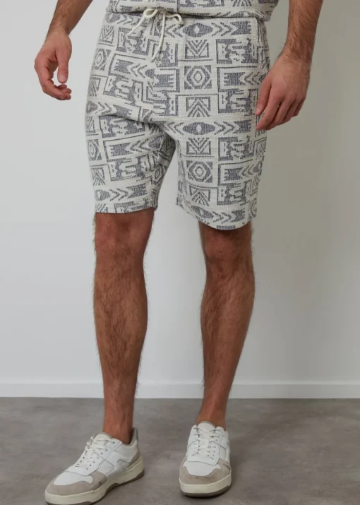 Threadbare Navy Patterned Textured Pull On Shorts