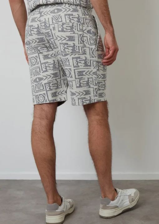 Threadbare Navy Patterned Textured Pull On Shorts