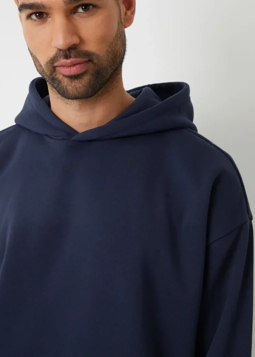 Threadbare Navy Relaxed Fit Pullover Hoodie
