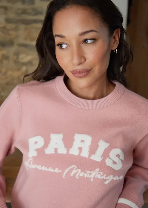 Threadbare Rose Varsity Knitted Jumper