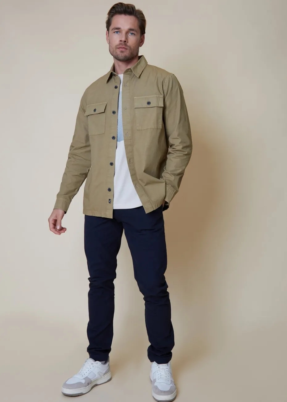 Threadbare Stone Lightweight Cotton Shacket