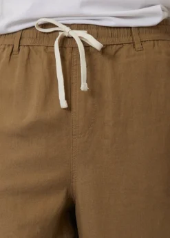 Threadbare Stone Linen Blend Loose Fit Trousers