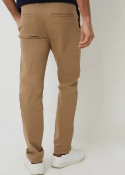 Threadbare Stone Relaxed Fit Cotton Chino Trousers With Stretch