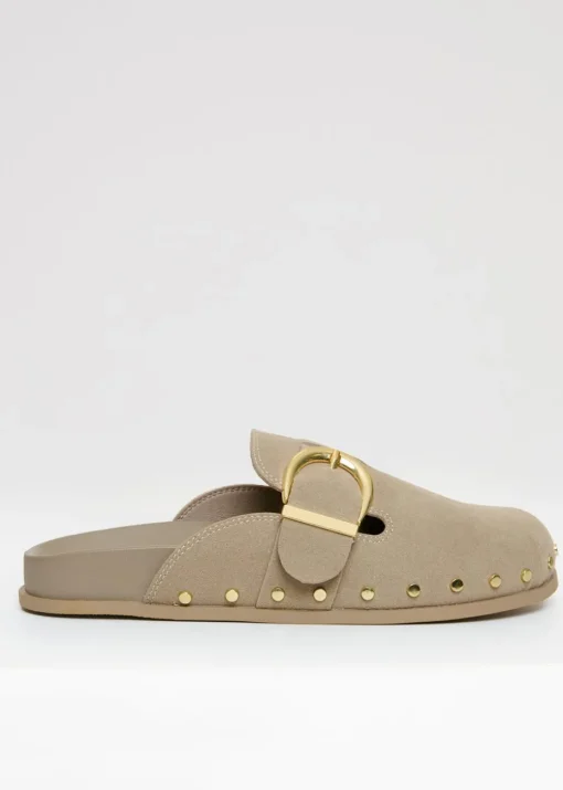 Threadbare Stone Studded Slip On Mule Sandals