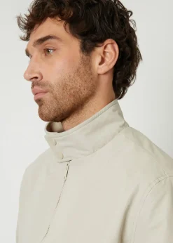 Threadbare Stone Zip Up Harrington Style Jacket