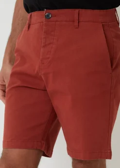 Threadbare Terracotta Cotton Regular Fit Stretch Chino Shorts