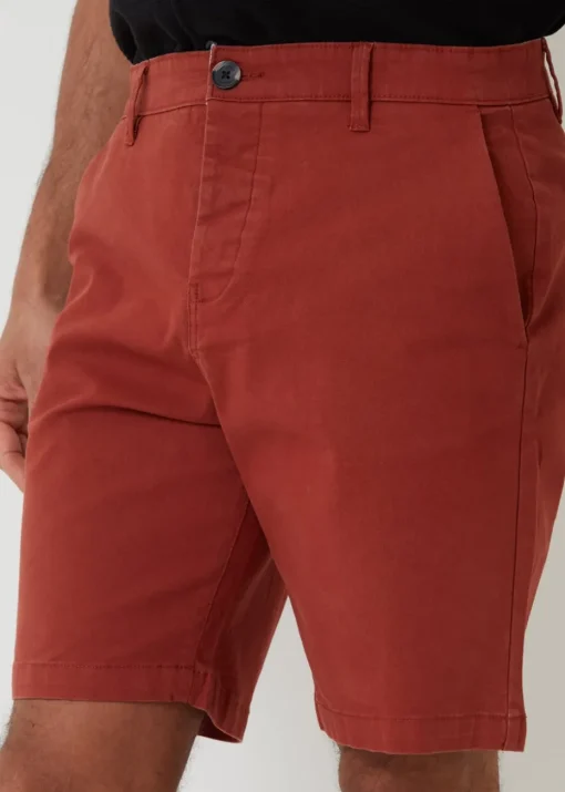 Threadbare Terracotta Cotton Regular Fit Stretch Chino Shorts