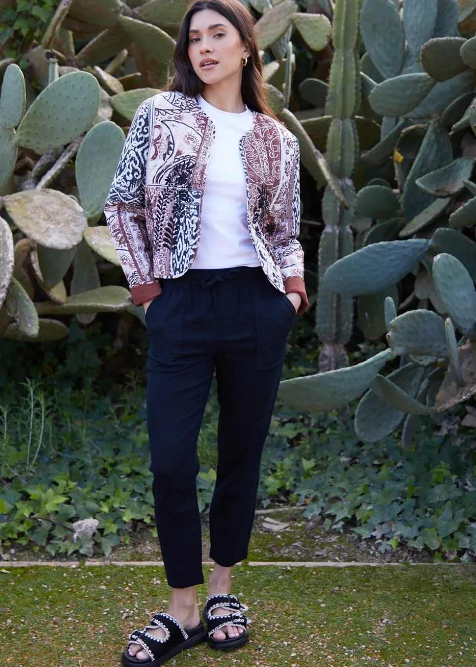 Threadbare Terracotta Embroidered Quilted Jacket