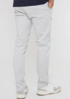 Threadbare White Cotton Slim Fit Chino Trousers With Stretch