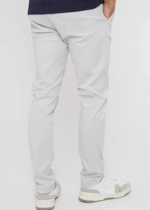 Threadbare White Cotton Slim Fit Chino Trousers With Stretch