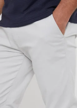Threadbare White Cotton Slim Fit Chino Trousers With Stretch