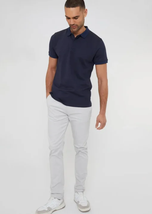 Threadbare White Cotton Slim Fit Chino Trousers With Stretch