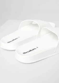 Threadbare White Lightweight Sliders