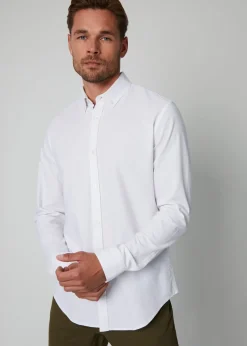 Threadbare White Oxford Cotton Long Sleeve Shirt