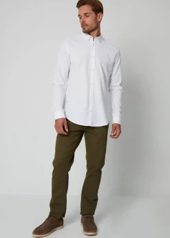 Threadbare White Oxford Cotton Long Sleeve Shirt