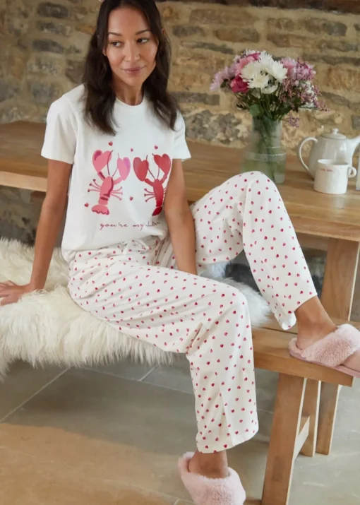 Threadbare White Short Sleeve Graphic Print Pyjama Set
