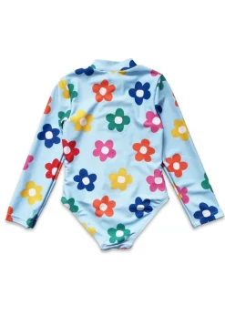 Toby Tiger Multi Colour Flower Print Kids Sleeved Swimsuit (2 years - 8 years)