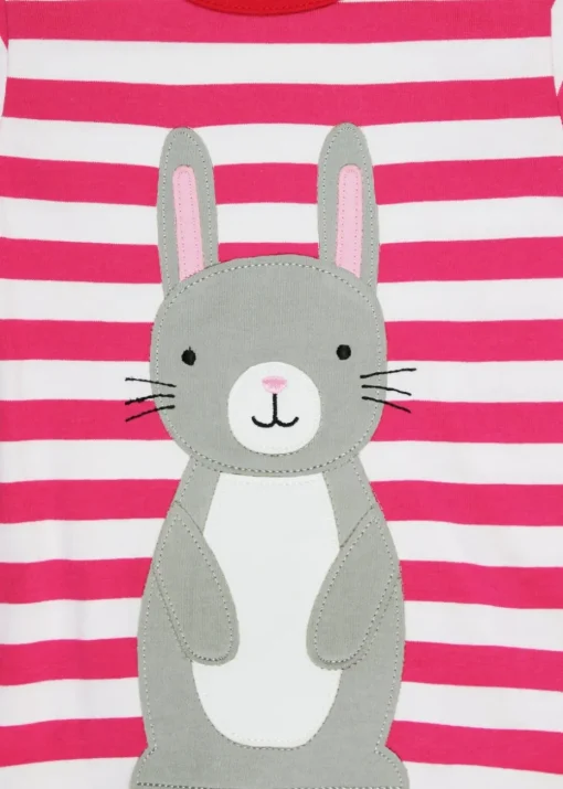 Toby Tiger Organic Pink Bunny Tail Applique T-Shirt (6 months - 8 years)