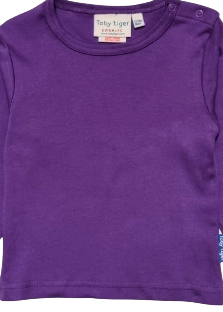 Toby Tiger Organic Purple Basic Long-Sleeved T-Shirt (6 months - 8 years)