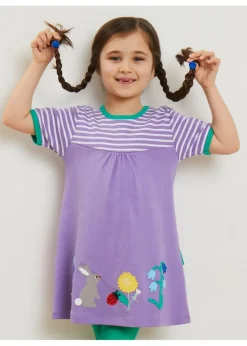 Toby Tiger Organic Purple Spring Applique Dress (6 months - 6 years)